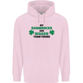 My Shamrocks Funny St. Patrick's Day Boobs Mens 80% Cotton Hoodie Light Pink