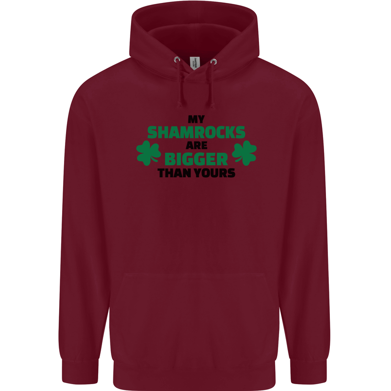 My Shamrocks Funny St. Patrick's Day Boobs Mens 80% Cotton Hoodie Maroon