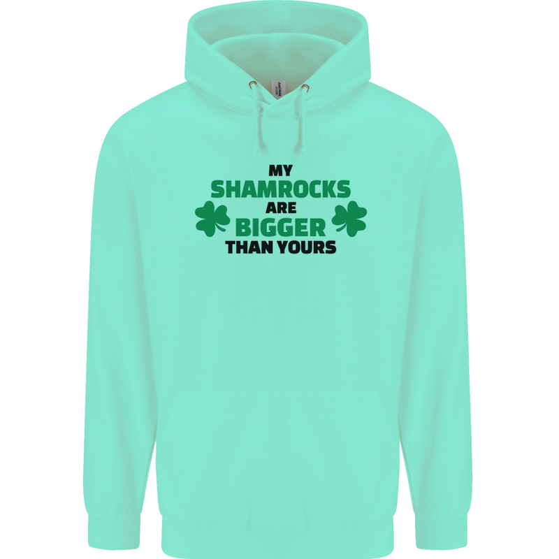 My Shamrocks Funny St. Patrick's Day Boobs Mens 80% Cotton Hoodie Peppermint