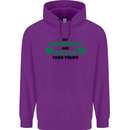 My Shamrocks Funny St. Patrick's Day Boobs Mens 80% Cotton Hoodie Purple