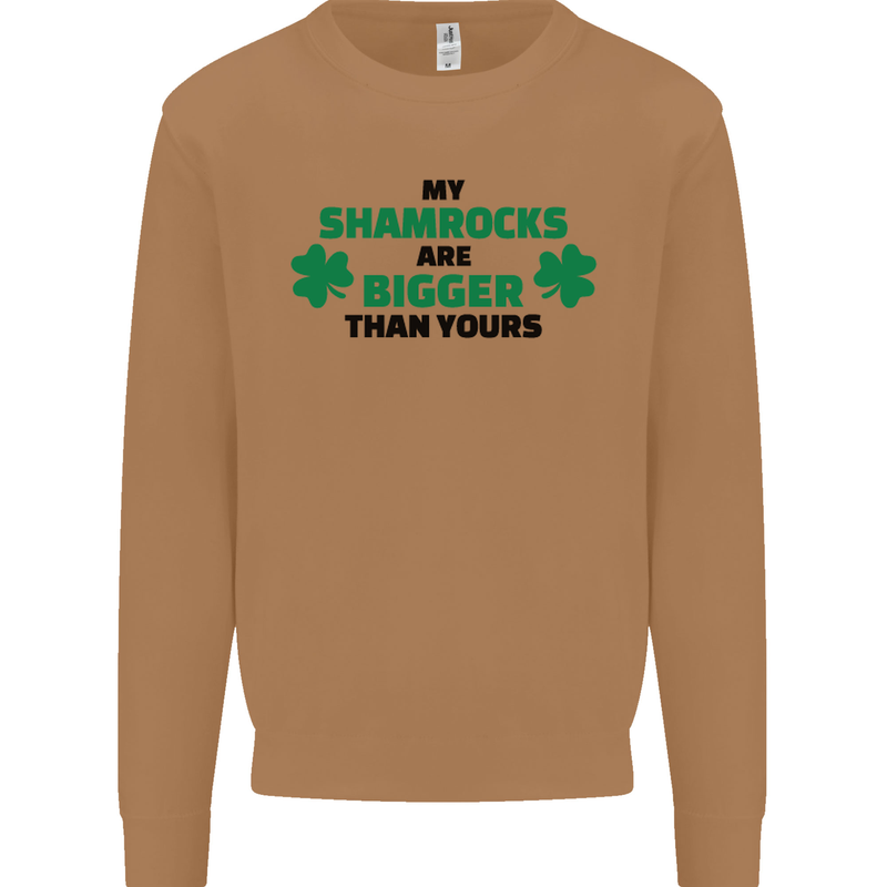 My Shamrocks Funny St. Patrick's Day Boobs Mens Sweatshirt Jumper Caramel Latte