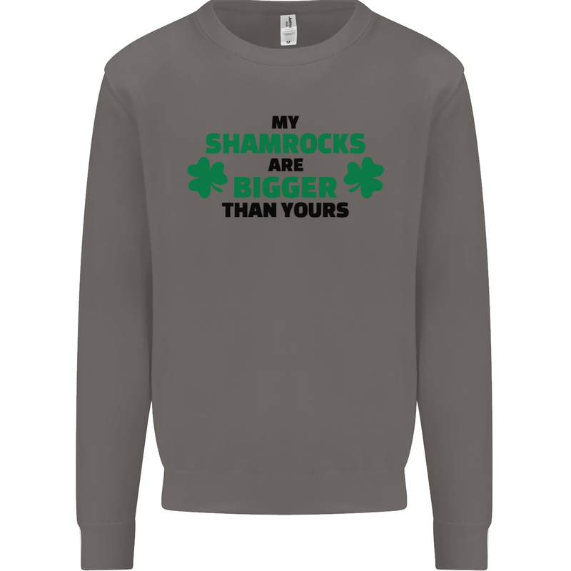 My Shamrocks Funny St. Patrick's Day Boobs Mens Sweatshirt Jumper Charcoal