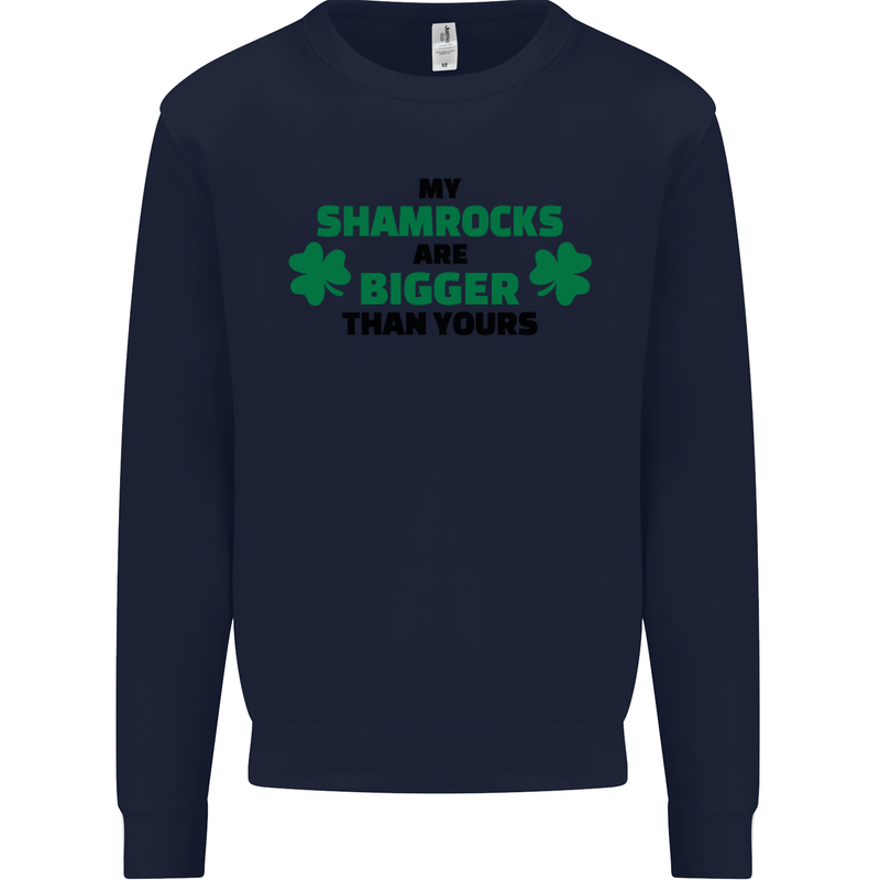 My Shamrocks Funny St. Patrick's Day Boobs Mens Sweatshirt Jumper Navy Blue