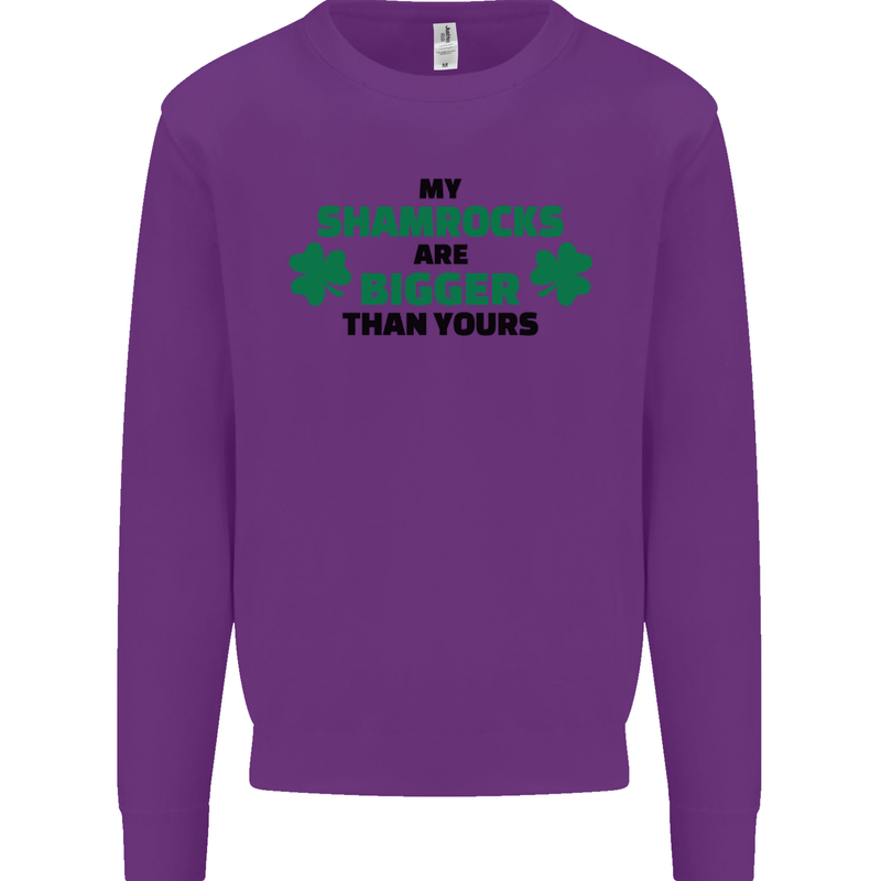 My Shamrocks Funny St. Patrick's Day Boobs Mens Sweatshirt Jumper Purple