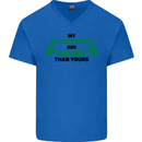 My Shamrocks Funny St. Patrick's Day Boobs Mens V-Neck Cotton T-Shirt Royal Blue