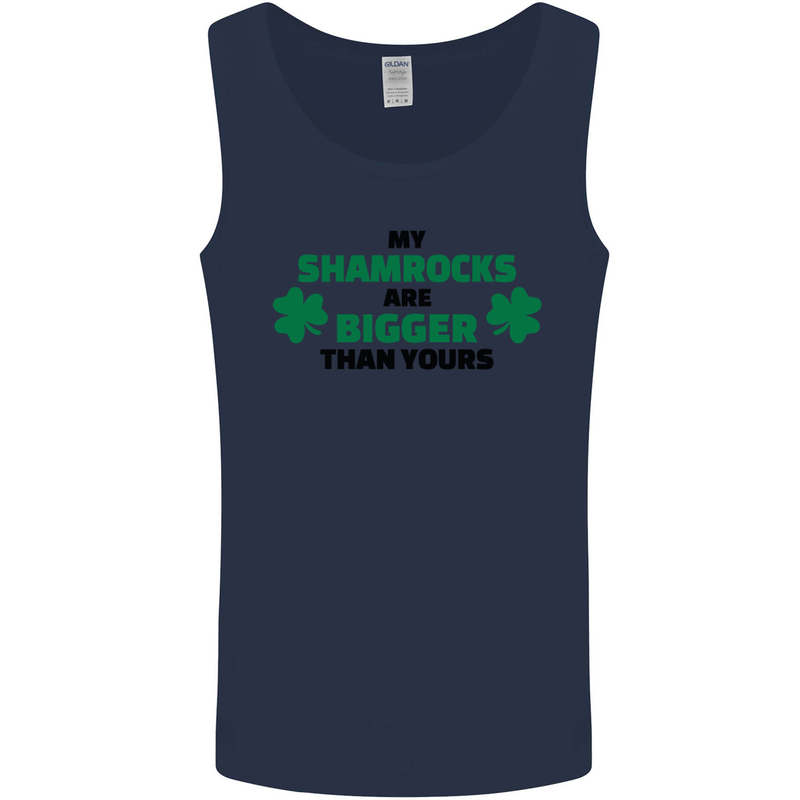 My Shamrocks Funny St. Patrick's Day Boobs Mens Vest Tank Top Navy Blue