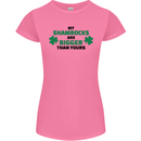 My Shamrocks Funny St. Patrick's Day Boobs Womens Petite Cut T-Shirt Azalea