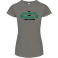 My Shamrocks Funny St. Patrick's Day Boobs Womens Petite Cut T-Shirt Charcoal