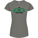 My Shamrocks Funny St. Patrick's Day Boobs Womens Petite Cut T-Shirt Charcoal