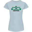 My Shamrocks Funny St. Patrick's Day Boobs Womens Petite Cut T-Shirt Light Blue
