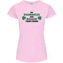 My Shamrocks Funny St. Patrick's Day Boobs Womens Petite Cut T-Shirt Light Pink