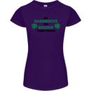 My Shamrocks Funny St. Patrick's Day Boobs Womens Petite Cut T-Shirt Purple