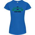 My Shamrocks Funny St. Patrick's Day Boobs Womens Petite Cut T-Shirt Royal Blue
