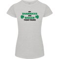 My Shamrocks Funny St. Patrick's Day Boobs Womens Petite Cut T-Shirt Sports Grey