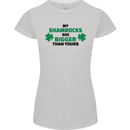 My Shamrocks Funny St. Patrick's Day Boobs Womens Petite Cut T-Shirt Sports Grey