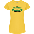 My Shamrocks Funny St. Patrick's Day Boobs Womens Petite Cut T-Shirt Yellow