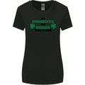 My Shamrocks Funny St. Patrick's Day Boobs Womens Wider Cut T-Shirt Black