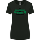My Shamrocks Funny St. Patrick's Day Boobs Womens Wider Cut T-Shirt Black