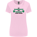 My Shamrocks Funny St. Patrick's Day Boobs Womens Wider Cut T-Shirt Light Pink