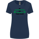 My Shamrocks Funny St. Patrick's Day Boobs Womens Wider Cut T-Shirt Navy Blue
