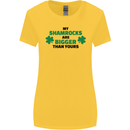 My Shamrocks Funny St. Patrick's Day Boobs Womens Wider Cut T-Shirt Yellow