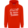 My Sister is Older 30th 40th 50th Birthday Childrens Kids Hoodie Bright Red
