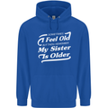 My Sister is Older 30th 40th 50th Birthday Childrens Kids Hoodie Royal Blue