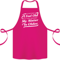 My Sister is Older 30th 40th 50th Birthday Cotton Apron 100% Organic Pink