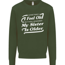 My Sister is Older 30th 40th 50th Birthday Kids Sweatshirt Jumper Forest Green