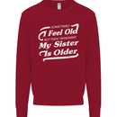 My Sister is Older 30th 40th 50th Birthday Kids Sweatshirt Jumper Red
