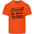 My Sister is Older 30th 40th 50th Birthday Mens Cotton T-Shirt Tee Top Orange