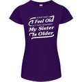 My Sister is Older 30th 40th 50th Birthday Womens Petite Cut T-Shirt Purple