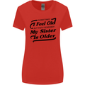 My Sister is Older 30th 40th 50th Birthday Womens Wider Cut T-Shirt Red