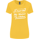 My Sister is Older 30th 40th 50th Birthday Womens Wider Cut T-Shirt Yellow