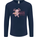 My Students Axolotl Questions Teacher Funny Mens Long Sleeve T-Shirt Navy Blue