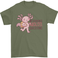 My Students Axolotl Questions Teacher Funny Mens T-Shirt Cotton Gildan Military Green