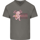 My Students Axolotl Questions Teacher Funny Mens V-Neck Cotton T-Shirt Charcoal