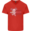 My Students Axolotl Questions Teacher Funny Mens V-Neck Cotton T-Shirt Red