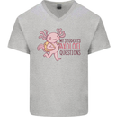 My Students Axolotl Questions Teacher Funny Mens V-Neck Cotton T-Shirt Sports Grey