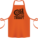 My Therapy Motorcycle Motorbike Biker Cotton Apron 100% Organic Orange