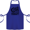 My Therapy Motorcycle Motorbike Biker Cotton Apron 100% Organic Royal Blue