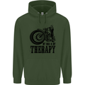 My Therapy Motorcycle Motorbike Biker Mens 80% Cotton Hoodie Forest Green