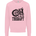 My Therapy Motorcycle Motorbike Biker Mens Sweatshirt Jumper Light Pink