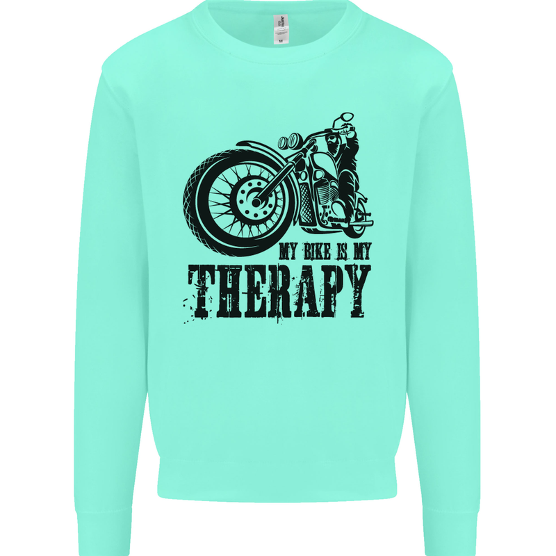 My Therapy Motorcycle Motorbike Biker Mens Sweatshirt Jumper Peppermint