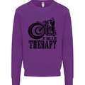 My Therapy Motorcycle Motorbike Biker Mens Sweatshirt Jumper Purple