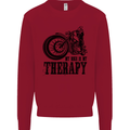 My Therapy Motorcycle Motorbike Biker Mens Sweatshirt Jumper Red