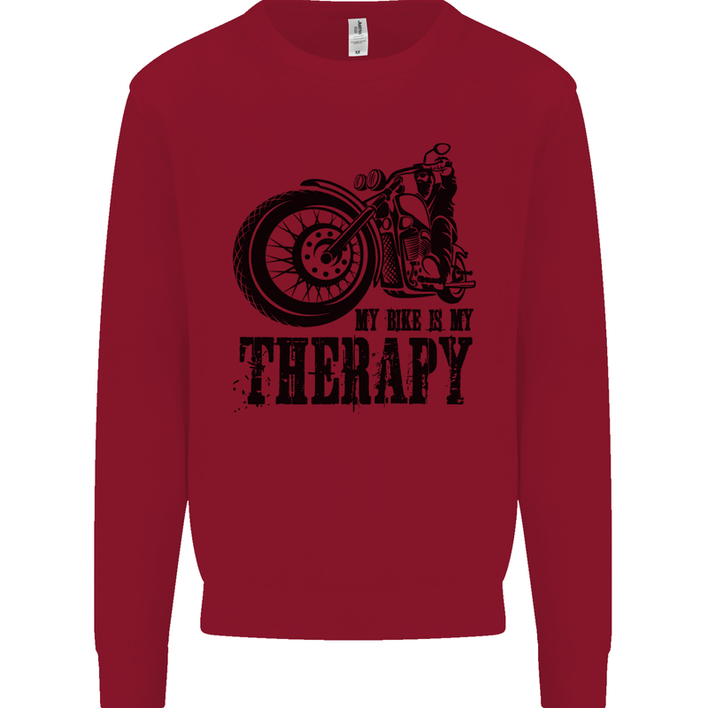 My Therapy Motorcycle Motorbike Biker Mens Sweatshirt Jumper Red