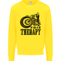 My Therapy Motorcycle Motorbike Biker Mens Sweatshirt Jumper Yellow