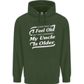 My Uncle is Older 30th 40th 50th Birthday Childrens Kids Hoodie Forest Green