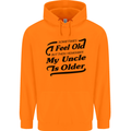 My Uncle is Older 30th 40th 50th Birthday Childrens Kids Hoodie Orange